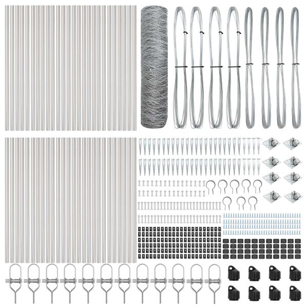 vidaXL Tvorelės stulpas Sidabro 100 x 0,8 m (50 mm tinklelis) Plienas