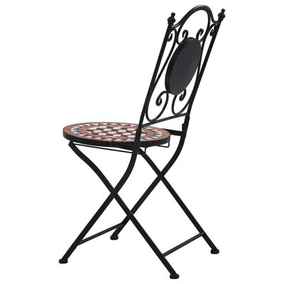 vidaXL Mozaikinės bistro kėdės, 2 vnt., rudos spalvos, keramika