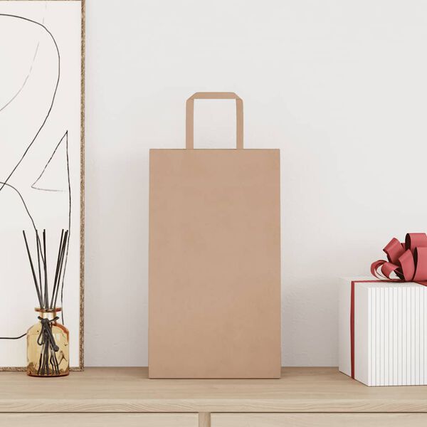 vidaXL Popieriniai mai&scaron;eliai 250vnt., su rankenomis, rudos, 21x11x36cm