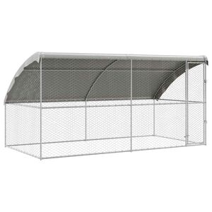 vidaXL &Scaron;unų narvas 2 vnt. Sidabro 4 x 2 x 2 m Galvanizuotas plienas