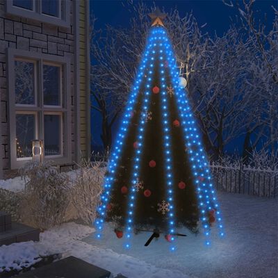 vidaXL Kalėdų eglutės girlianda su 250 mėlynų LED lempučių, 250cm