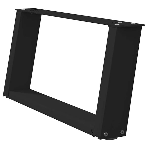 vidaXL Kavos staliuko kojelės, 2 vnt., juodos, 60x(30-31) cm, plienas, U formos