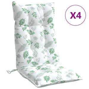 vidaXL Kėdės pagalvėlės, 4vnt., oksfordo audinys, su lapais