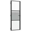 vidaXL Stiklinės durys 76 x 3,5 x 201,5 cm Aliuminis Juoda