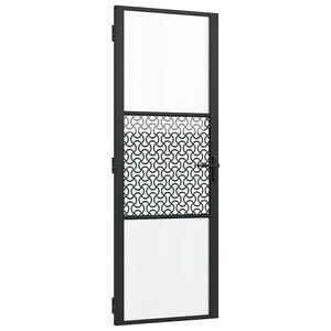 vidaXL Stiklinės durys 76 x 3,5 x 201,5 cm Aliuminis Juoda
