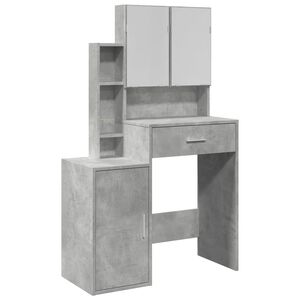 vidaXL Kosmetinis staliukas su spintele, betono pilkas, 80x35x132cm