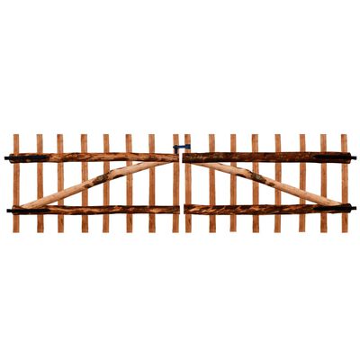 vidaXL Dvigubi tvoros vartai, impregnuota lazdyno mediena, 300x90cm