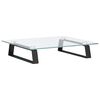 vidaXL Monitoriaus stovas, juodas, 40x35x8cm, stiklas ir metalas