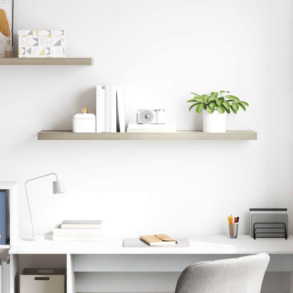 vidaXL Pakabinama sieninė lentyna, ąžuolo spalvos, 120x23,5x3,8cm, MDF