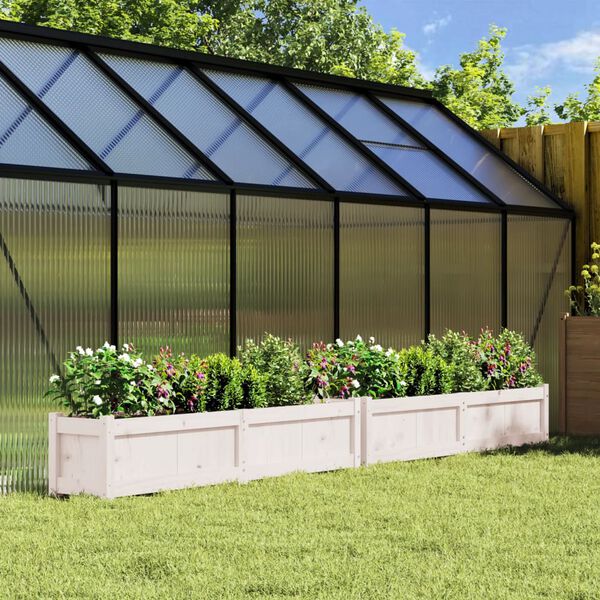 vidaXL Sodo loveliai, 2vnt., baltos spalvos, pušies medienos masyvas