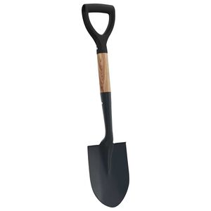 vidaXL Spade Juoda 68,5 cm Galingas padengtas plienas ir kietas medis
