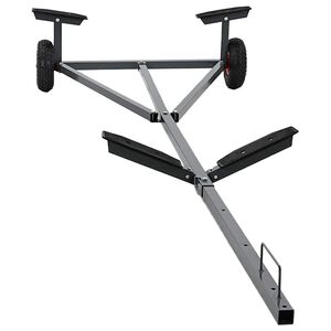 vidaXL Valties priekaba Sidabro 302 x 107 x 42 cm Plienas