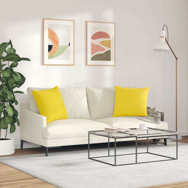 vidaXL Sofa Pagalvės 2 pcs Šviesi geltona 50 x 50 cm audinys