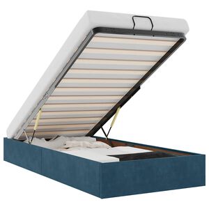 vidaXL Osmanų lovos rėmas be čiužinio, mėlynas, 80x200 cm, aksomas