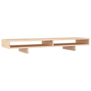 vidaXL Monitoriaus stovas, 100x27x14cm, pu&scaron;ies medienos masyvas