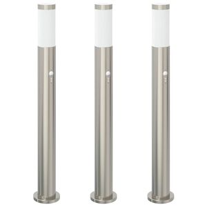 vidaXL &Scaron;viestuvai su jutikliu, 3 vnt., 80 cm, nerūdijantis plienas, IP44