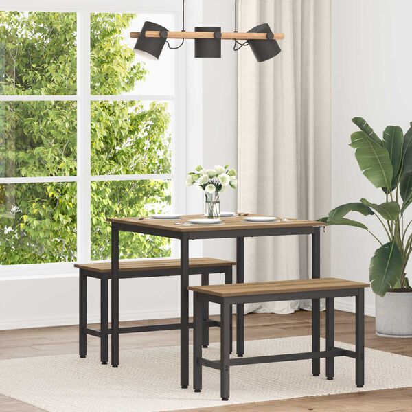 vidaXL Valgomieji stalai METALAS