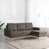 vidaXL Trivietė sofa su pakoja, taupe spalvos, audinys