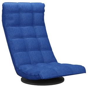 vidaXL Ant grindų pastatoma pasukama kėdė, mėlynos spalvos, audinys