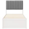 vidaXL Lovo rėmas su apmu&scaron;tu galvūgaliu &Scaron;viesiai pilka 75 x 190 cm