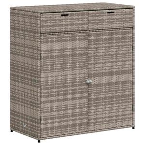 vidaXL Sodo spintelė daiktams, pilka, 105x55x113cm, poliratanas