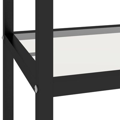 vidaXL Lentyna, juoda marmuro/skaidri, 100x36x168cm, grūdintas stiklas