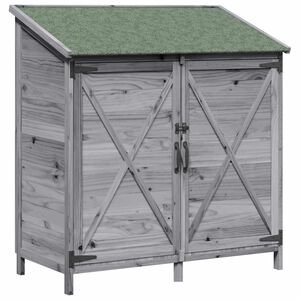 vidaXL Sodo Sandėlys Pilka 106 x 56 x 113,5 cm Kietasis pu&scaron;inis medis
