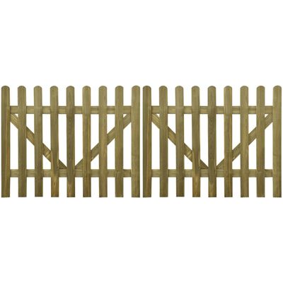 vidaXL Apsauginės tvoros vartai, 2vnt, 300x120cm, impregnuota mediena