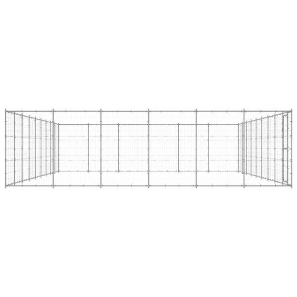 vidaXL Lauko voljeras &scaron;unims, galvanizuotas plienas, 65,34m&sup2;