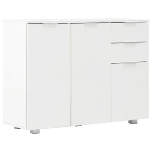 vidaXL &Scaron;oninė spintelė, baltos spalvos, 107x35x80,5cm, labai blizgi