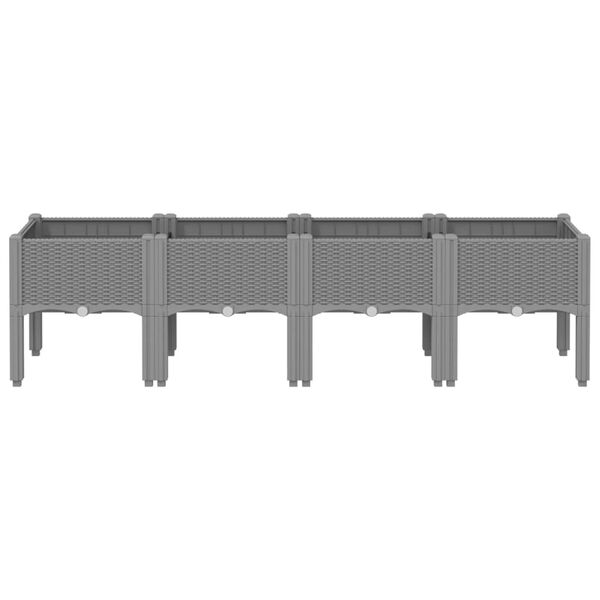 vidaXL Sodo lovelis su kojomis, &scaron;viesiai pilkas, 160x40x42cm, PP