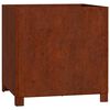 vidaXL Lovelis su kojelėmis, rūdžių, 50x50x50cm, Corten plienas