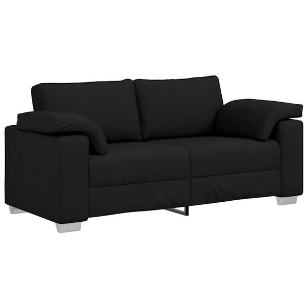vidaXL Sofa Juoda 180 x 77 x 82 cm audinys