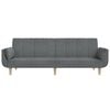 vidaXL Dvivietė sofa-lova su dvejomis pagalvėmis, pilka, audinys