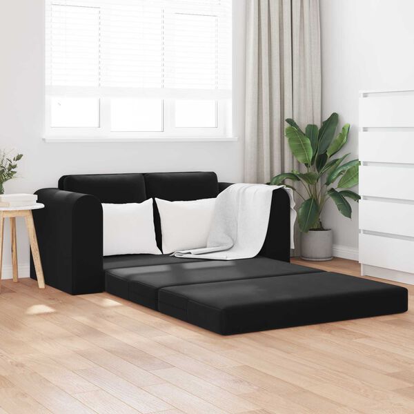 vidaXL Sofa lova 60cm Juoda Aksomas