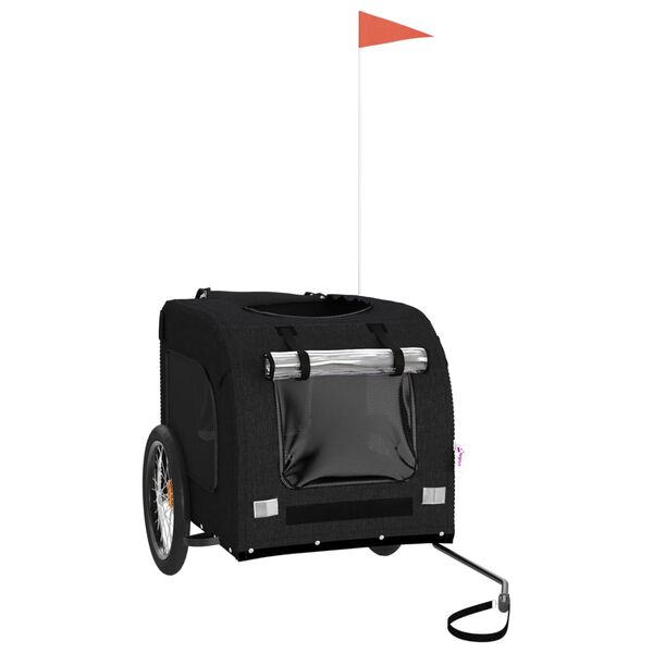 vidaXL Dviračio priekaba augintiniams, juoda, oksfordo audinys/geležis