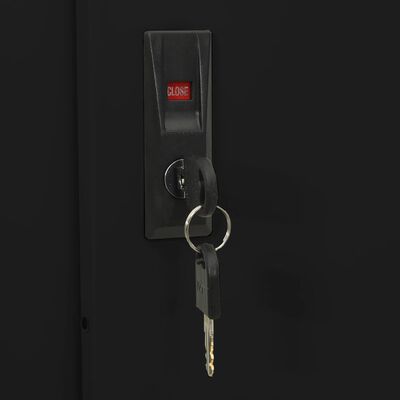 vidaXL Biuro spintelė su stumdomom durim, juoda, 90x40x180cm, plienas