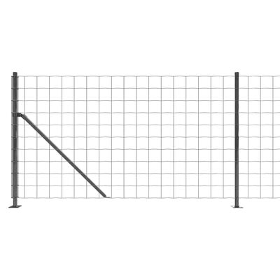 vidaXL Vielinė tinklinė tvora su flanšais, antracito spalvos, 0,8x25 m