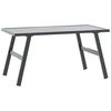 vidaXL Sodo kavos staliukas, juodos spalvos, 90x45x35cm, plienas