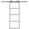 vidaXL Stumdomos durys su įrangos rinkiniu, juodas, 76x205 cm, ESG ir