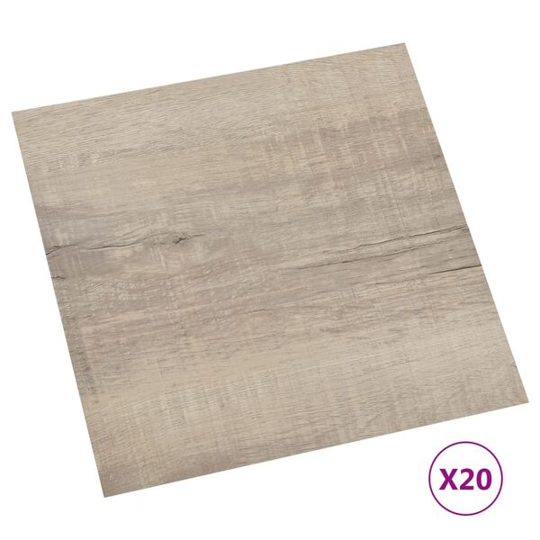 vidaXL Grindų plokštės, 20vnt., taupe, 1,86m², PVC, prilimpančios