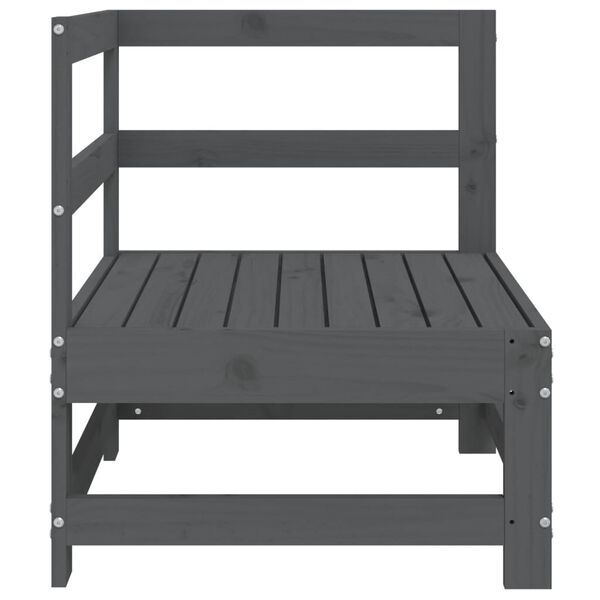 vidaXL Kampinė sodo sofos dalis, pilka, pušies medienos masyvas