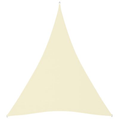 vidaXL Uždanga nuo saulės, kreminė, 5x7x7m, oksfordo audinys, trikampė