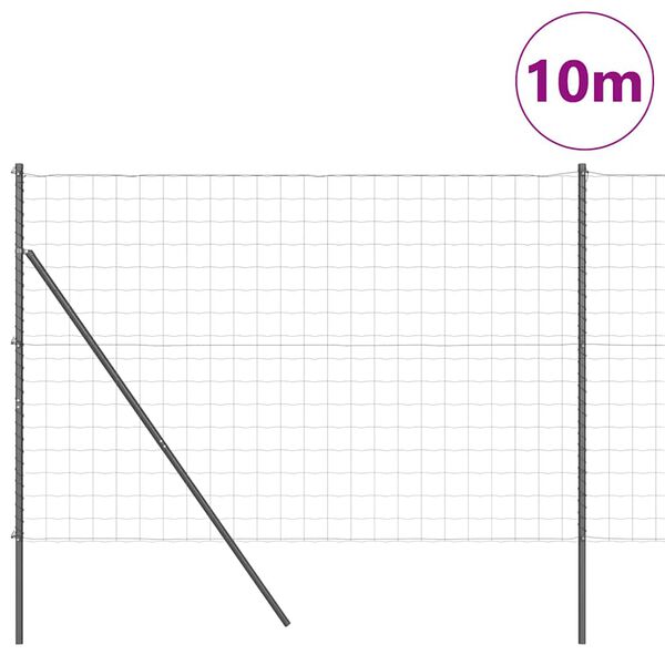 vidaXL Tvora su stulpais Pilka 1,6 x 10 m Plienas ir PVC