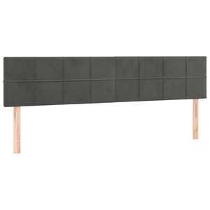 vidaXL Galvūgaliai, tamsiai pilki, 200x5x78/88 cm, aksomas