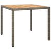vidaXL Sodo stalas Pilka 90 x 90 x 75 cm poliratanas