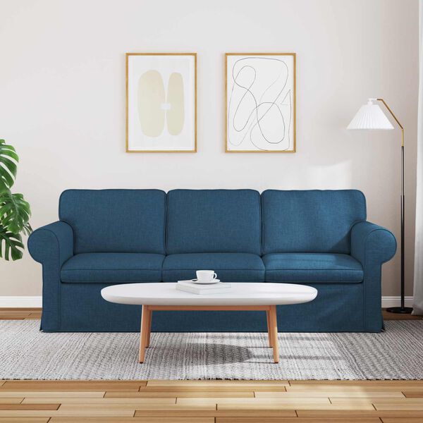 vidaXL Sofa Mėlyna 215 x 82 x 80 cm audinys