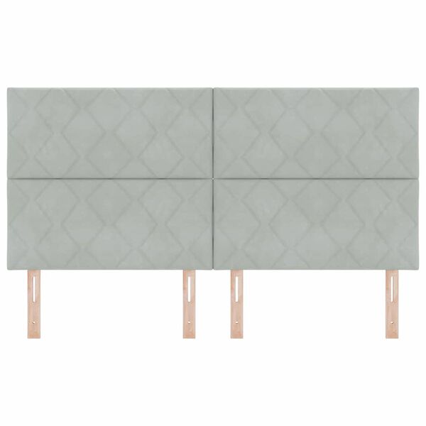 vidaXL Galvūgalis su galvūgalio &Scaron;viesiai pilka 180 cm Aksomas