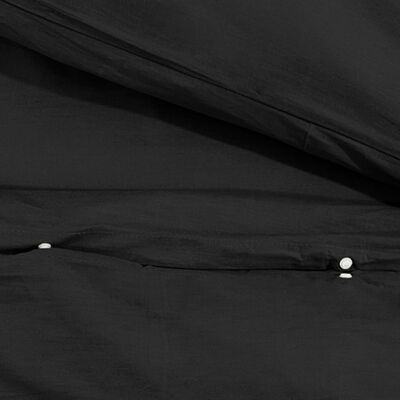vidaXL Patalynės komplektas, juodas, 135x200cm, medvilnė