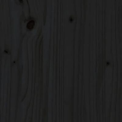 vidaXL Komoda, juodos spalvos, 74x35x117cm, pušies medienos masyvas